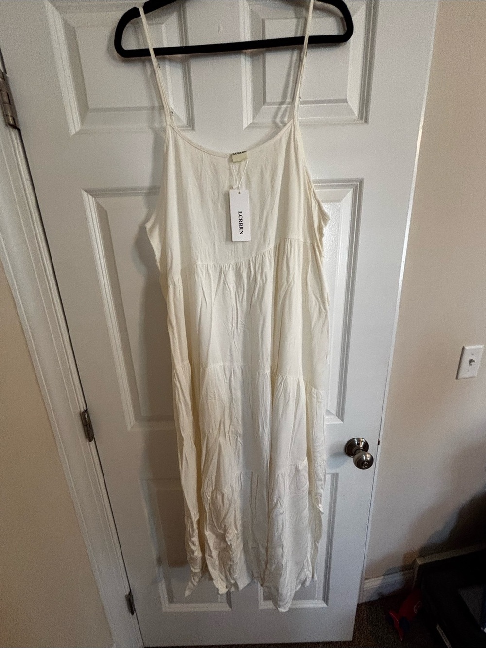 Light Cream Spaghetti Strap Maxi Dress